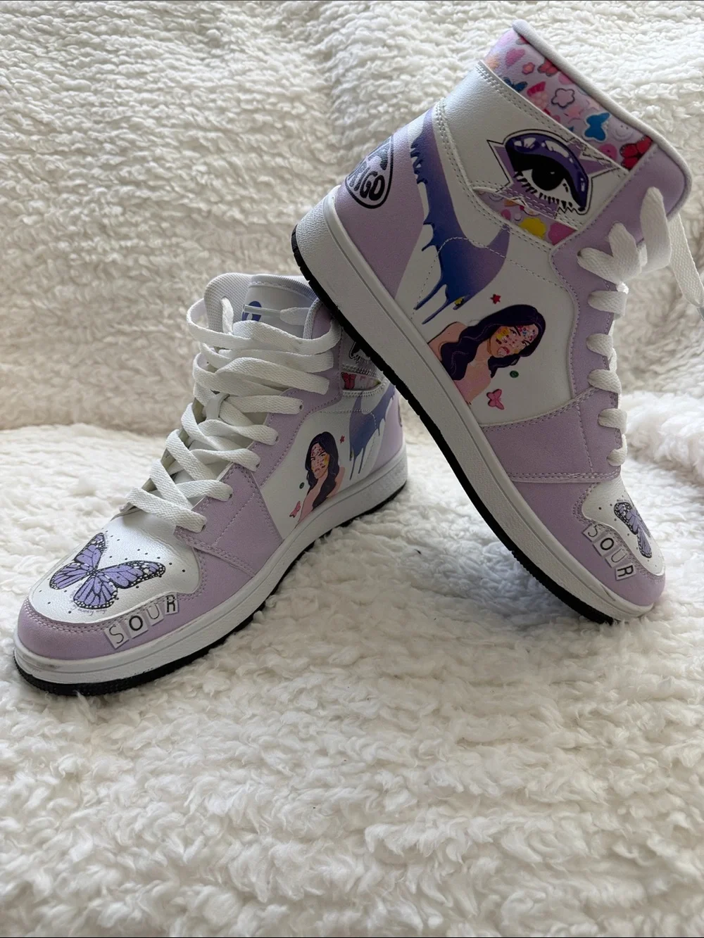 Olivia Rodrigo Purple Butterfly High-Top Sneakers